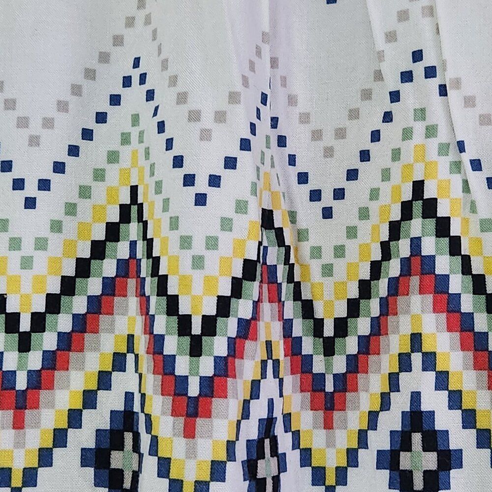 Zig Zag Print Spring Crop Pants Size M - Picture 1 of 4